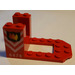 LEGO Red Bracket 4 x 7 x 3 with Fire Logo Badge (30250)