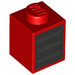LEGO Red Brick 1 x 1 with Black Grille (3005)