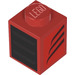LEGO Red Brick 1 x 1 with Black Grille with Black Tapered Curved Stripes (Left) Sticker (103714)