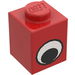 LEGO Rood Steen 1 x 1 met Eye zonder vlek op pupil (82357 / 82840)