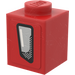 LEGO Rood Steen 1 x 1 met Frontlight from Rood Camaro Links Kant Sticker (3005)