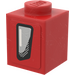 LEGO Red Brick 1 x 1 with Frontlight from red Camaro right side Sticker (3005)