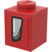 LEGO rot Backstein 1 x 1 mit Frontlight from rot Camaro Recht Seite Aufkleber (3005)