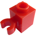 LEGO Red Brick 1 x 1 with Vertical Clip (Open &#039;O&#039; Clip, Hollow Stud) (60475 / 65460)