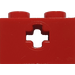 LEGO rot Backstein 1 x 2 mit Achse Loch („+“ Öffnung und unterer Bolzenhalter) (32064)