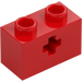 LEGO Red Brick 1 x 2 with Axle Hole (&#039;+&#039; Opening and Bottom Tube) (31493 / 32064)