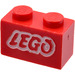 LEGO Red Brick 1 x 2 with LEGO Logo with Bottom Tube (3004 / 93792)