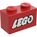 LEGO Red Brick 1 x 2 with &quot;LEGO&quot; with Bottom Tube (3004)