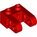 LEGO rot Backstein 1 x 2 mit Stift Loch und 2 Hälfte Strahl Seite Extensions mit Achse Loch (49132 / 85943)