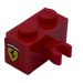 LEGO Rouge Brique 1 x 2 avec Verticale Clip avec Ferrari logo Autocollant avec clip &#039;O&#039; ouvert (30237)