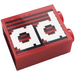 LEGO rouge Brique 1 x 2 x 2 avec &#039;ad&#039; Autocollant avec porte-goujon intérieur (3245)