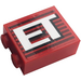 LEGO Red Brick 1 x 2 x 2 with &#039;ET&#039; Sticker with Inside Stud Holder (3245)