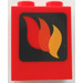 LEGO rot Backstein 1 x 2 x 2 mit Feuer Logo mit Innenachshalter (3245)