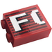LEGO rouge Brique 1 x 2 x 2 avec &#039;FO&#039; Autocollant avec porte-goujon intérieur (3245)