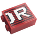 LEGO rouge Brique 1 x 2 x 2 avec &#039;Ou&#039; Autocollant avec porte-goujon intérieur (3245)