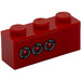 LEGO Rood Steen 1 x 3 met 3 Taillights Sticker (3622)