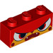 LEGO rot Backstein 1 x 3 mit Angry Face (3622 / 17487)