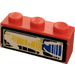 LEGO rouge Brique 1 x 3 avec De Affronter Light Droite Autocollant (3622)