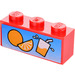 LEGO rouge Brique 1 x 3 avec Fruit Drink Autocollant (3622)