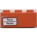 LEGO Rood Steen 1 x 3 met &#039;Paris - Roma&#039; (Links) Sticker (3622)