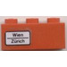 LEGO Rot Stein 1 x 3 mit &#039;Wien - Zürich&#039; (Links) Aufkleber (3622)