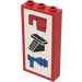 LEGO Rood Steen 1 x 3 x 5 met Beker, Phone en Kraan Decoratie (3755)