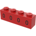 LEGO Red Brick 1 x 4 with 4 Ovals (3010)
