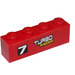 LEGO Red Brick 1 x 4 with &#039;7&#039; and Turbo Racer (Left) Sticker (3010)