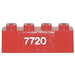 LEGO Red Brick 1 x 4 with &quot;7720&quot; Sticker (3010)