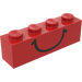 LEGO rouge Brique 1 x 4 avec Noir Smile (3010 / 82356)