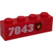 LEGO Red Brick 1 x 4 with Fire Badge and 7043 (Right) Sticker (3010)