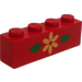 LEGO Red Brick 1 x 4 with Flower (3010)