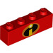 LEGO Red Brick 1 x 4 with Incredibles Logo (3010 / 39089)
