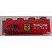 LEGO Red Brick 1 x 4 with &#039;MAX HEAT EXHAUST&#039; and &#039;EYE WEAR&#039; and &#039;SPARK PLUX&#039; Sticker (3010)