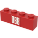 LEGO Red Brick 1 x 4 with &#039;OBB&#039; Sticker (3010)