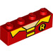 LEGO rot Backstein 1 x 4 mit &#039;R&#039; Robins shirt collar (3010 / 33598)