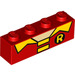 LEGO Rot Stein 1 x 4 mit &#039;R&#039; Robins Hemd Kragen (3010 / 33598)