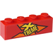 LEGO Red Brick 1 x 4 with Yellow &#039;XTREME&#039; (Left Side) Sticker (3010)