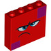 LEGO rot Backstein 1 x 4 x 3 mit Angry Gesicht (49311 / 52097)