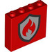 LEGO Rood Steen 1 x 4 x 3 met Brand logo (49311 / 101391)