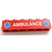 LEGO Red Brick 1 x 6 with &#039;Ambulance&#039; and EMT Stars Sticker (3009)