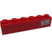 LEGO Red Brick 1 x 6 with &#039;Basel - Hamburg&#039; on Right Side Sticker (3009)