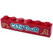 LEGO Rouge Brique 1 x 6 avec &#039;CITY TOUR&#039;, Buildings Autocollant (3009)