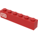 LEGO rouge Brique 1 x 6 avec &#039;DB&#039; Autocollant (3009)
