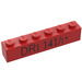 LEGO rot Backstein 1 x 6 mit &quot;DRI 141/17&quot; from Set 10024 (3009)