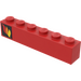 LEGO Red Brick 1 x 6 with Fire Logo Left Sticker from Set 374-1 (3009)