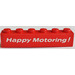 LEGO Červená Kostka 1 x 6 s &quot;Happy Motoring&quot; Samolepka (3009 / 30611)