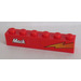 LEGO Red Brick 1 x 6 with &#039;Mack&#039; and Lightning Left Sticker (3009)