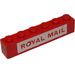 LEGO Red Brick 1 x 6 with &quot;ROYAL MAIL&quot; on white background (3009)