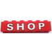 LEGO Red Brick 1 x 6 with &#039;SHOP&#039; Sticker (3009)